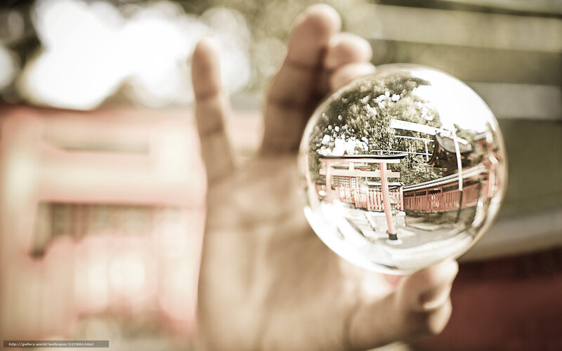 Hand holding crystal ball