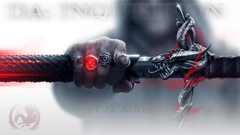 Hand Holding Dragon Sword — Black, Dramatic, Digital Art, Ring