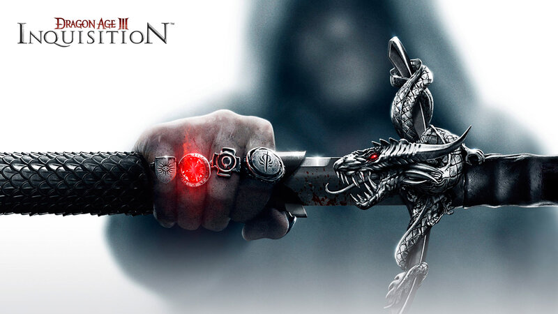 Hand Holding Dragon Sword — Black, Dramatic