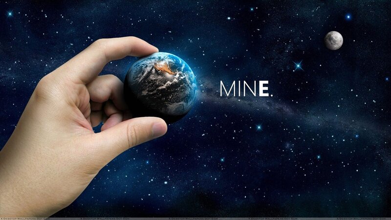 Hand Holding Earth — Blue, Dramatic