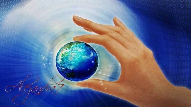 Hand Holding Earth — Blue, Serene