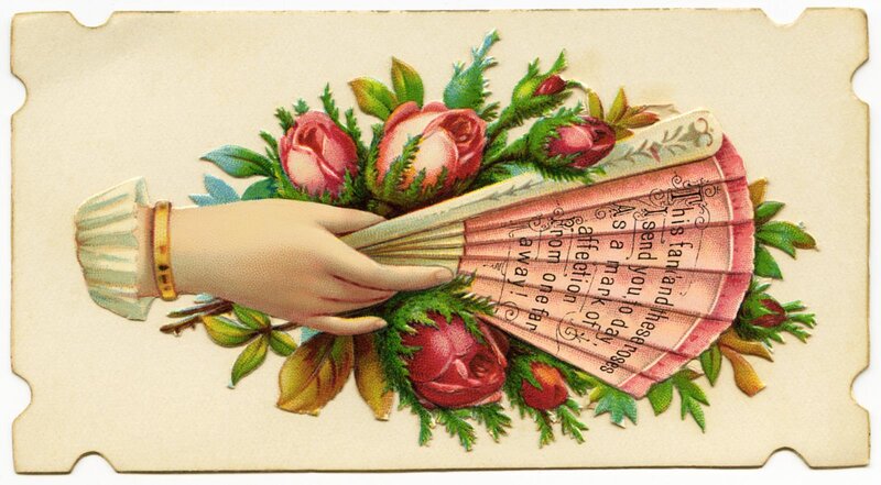 Hand Holding Fan with Roses