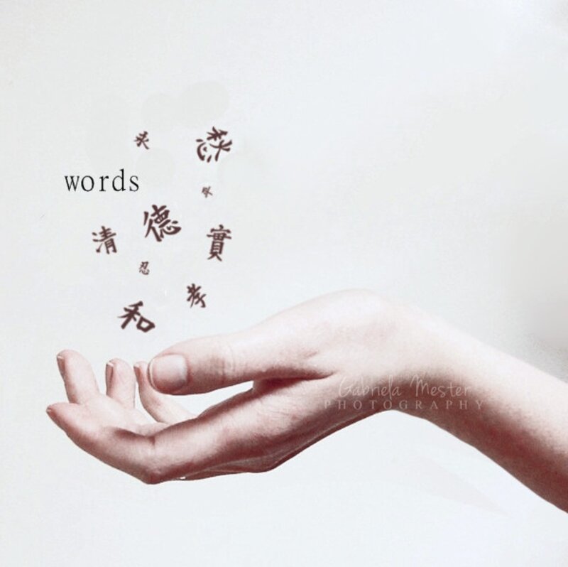 Hand Holding Floating Text