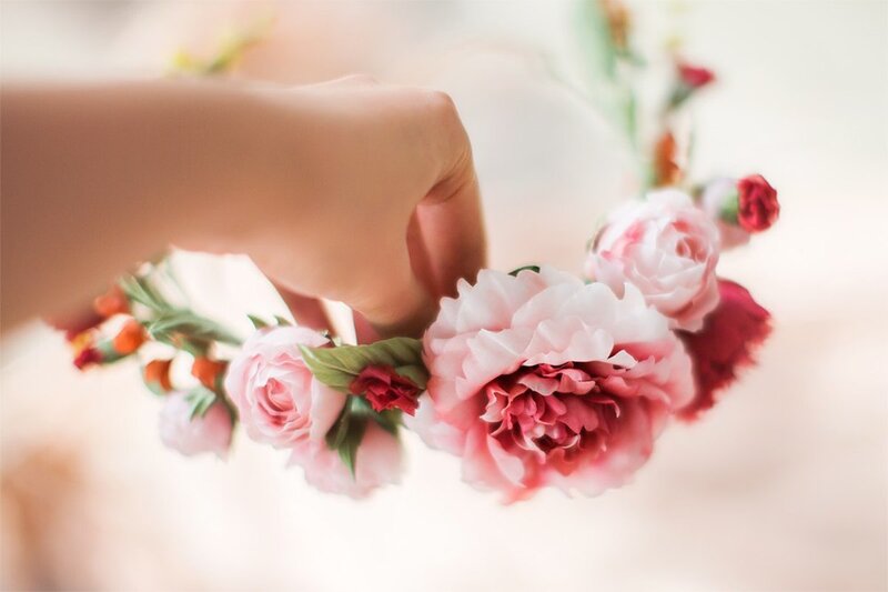 Hand Holding Flower Crown