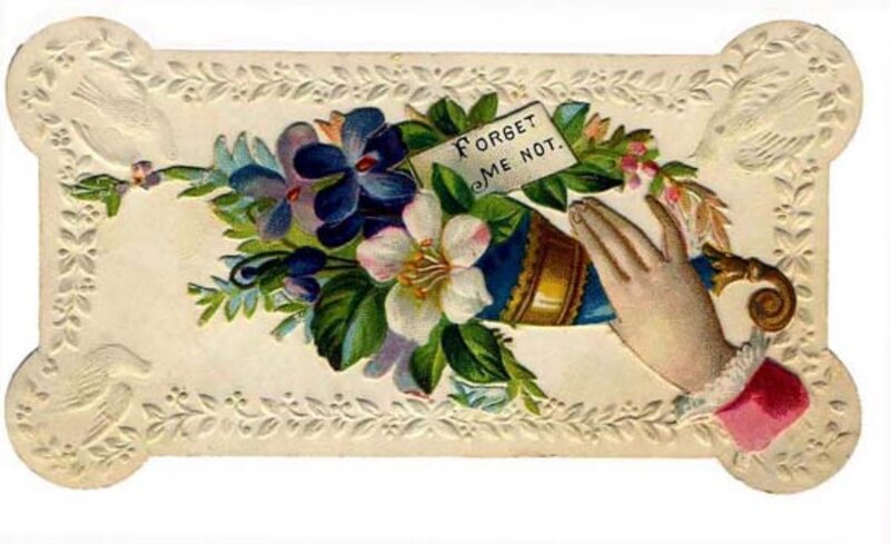 Hand Holding Flowers — Blue