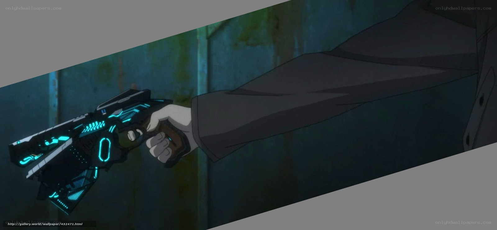 hand holding futuristic gun