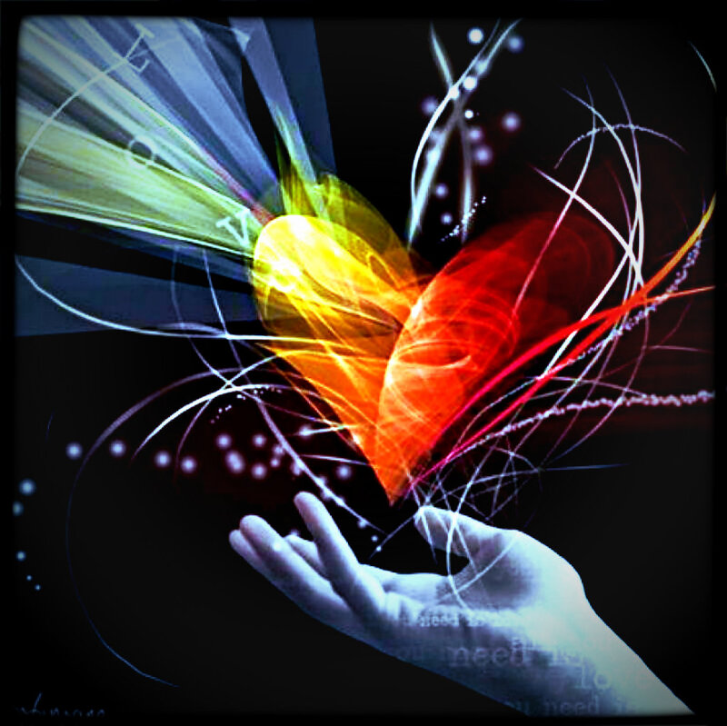 Hand Holding Glowing Heart