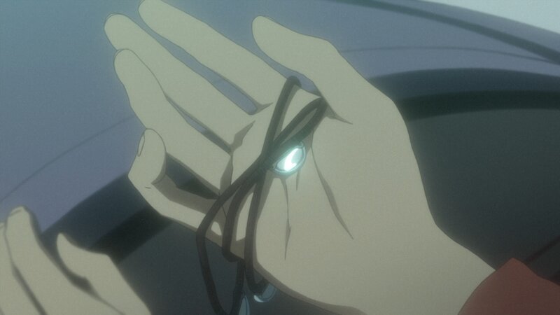 Hand Holding Glowing Object — Gray