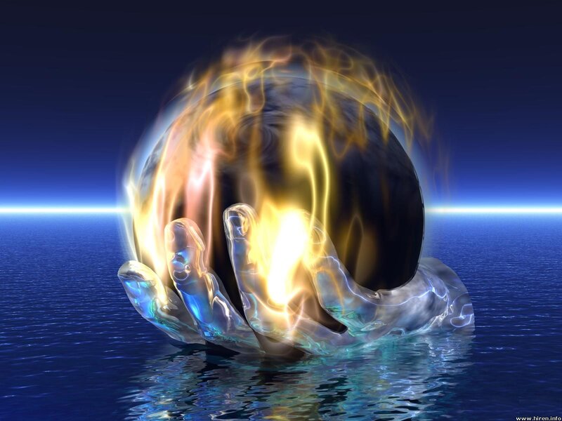 Hand holding glowing orb