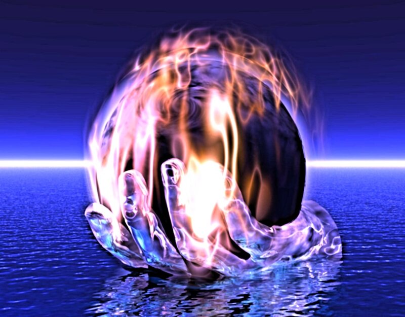 hand holding glowing orb