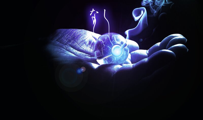 Hand Holding Glowing Sphere — Blue, Dramatic, Night