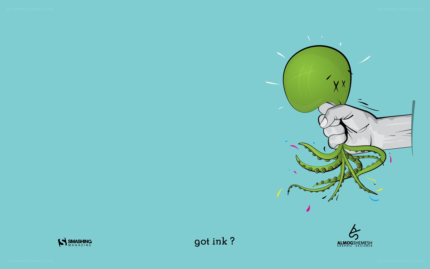 hand holding green octopus