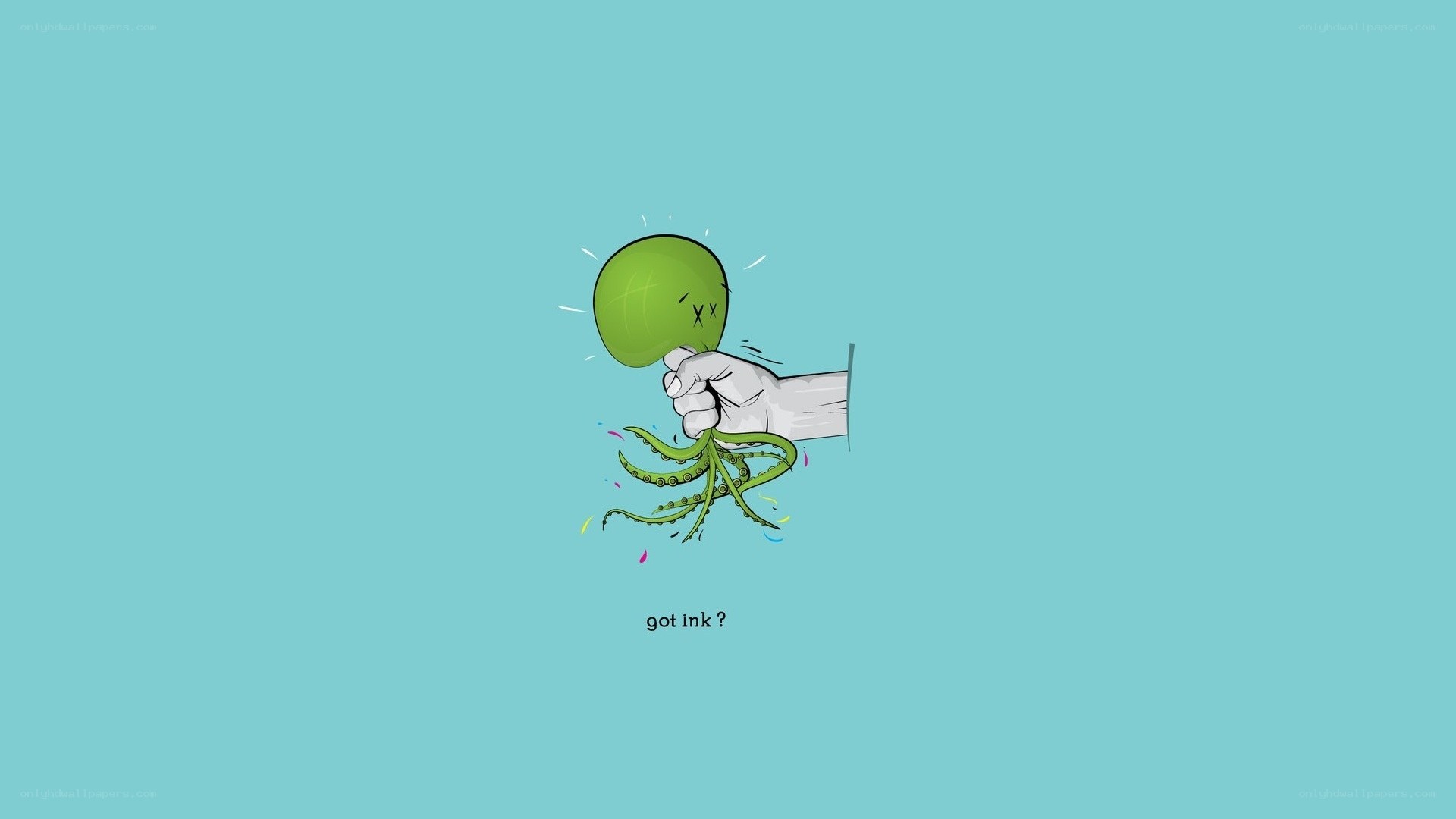 hand holding green octopus