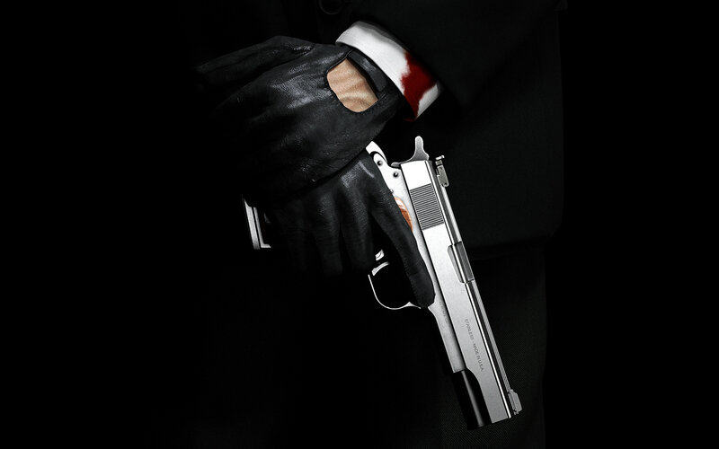 Hand Holding Gun — Black, Dramatic