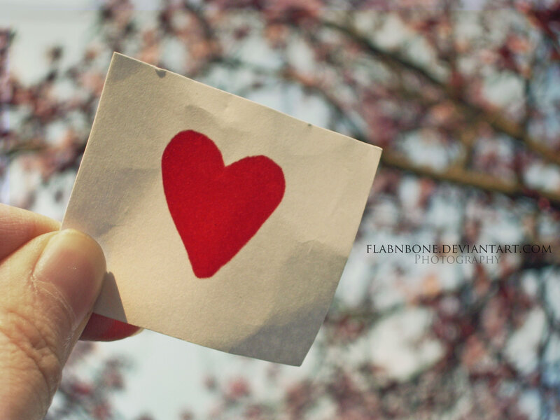 Hand Holding Heart Note — Red