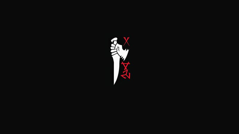Hand Holding Knife — Black, Dark