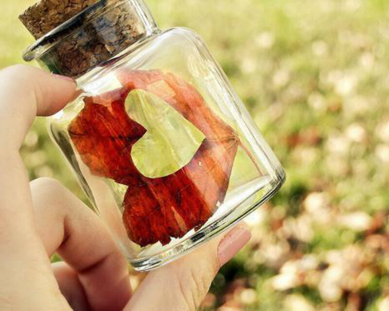 Hand Holding Leaf Jar