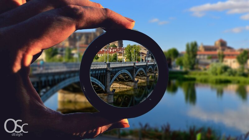 Hand Holding Lens — Blue