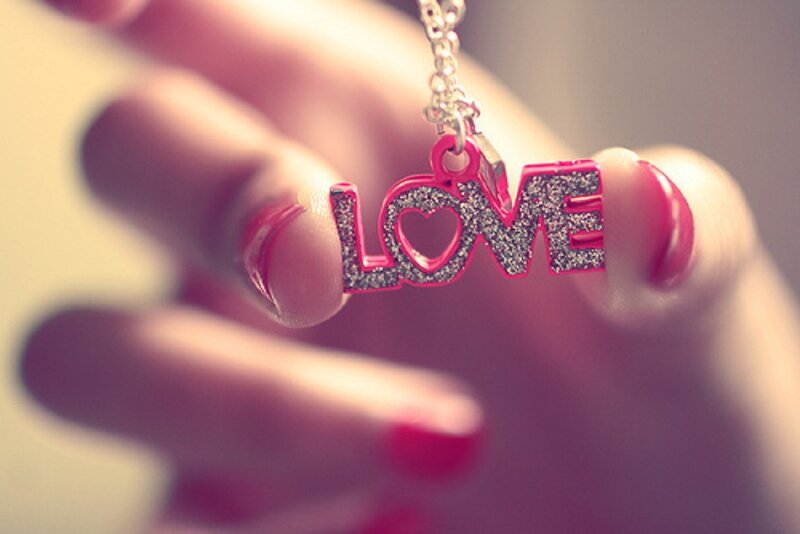 Hand Holding Love Pendant — Pink