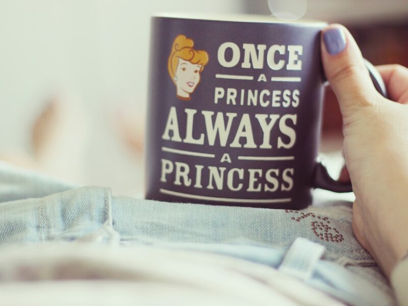Hand Holding Mug — Purple