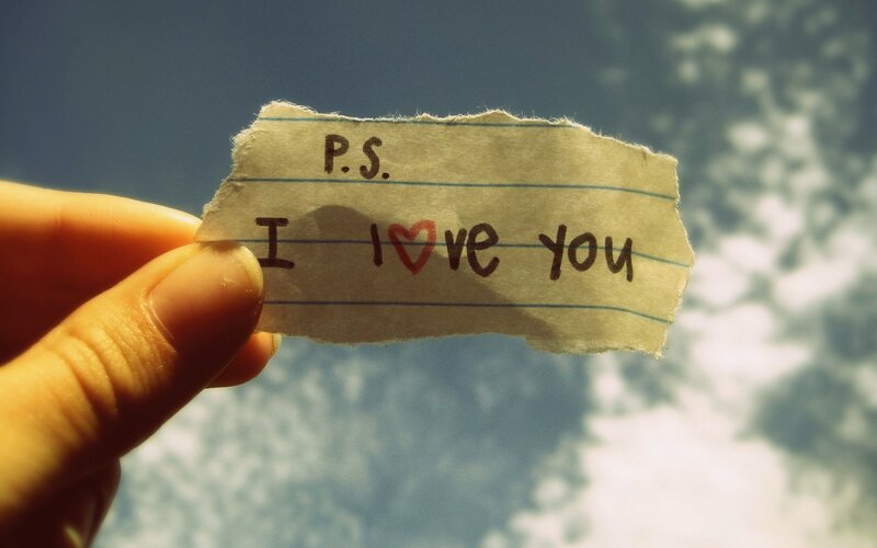 Hand Holding Note — Blue, Sentimental