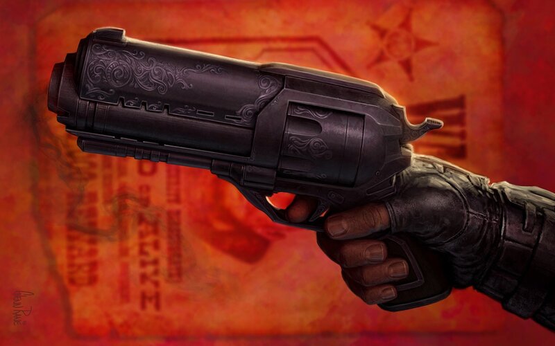 hand holding ornate revolver
