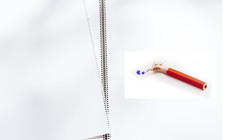 Hand Holding Paintbrush — White