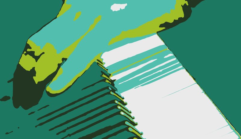 Hand Holding Paper — Green