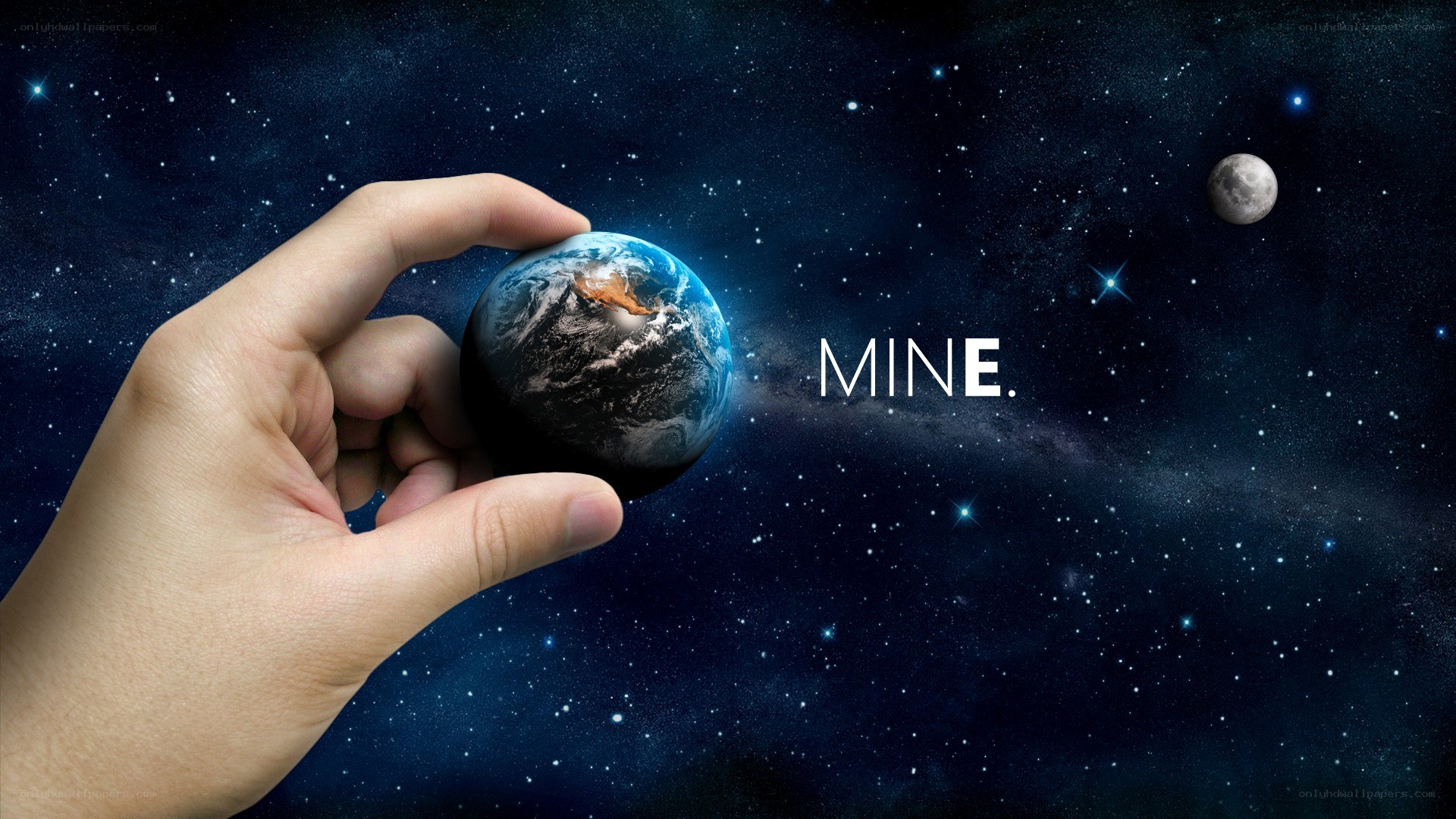 hand holding planet earth