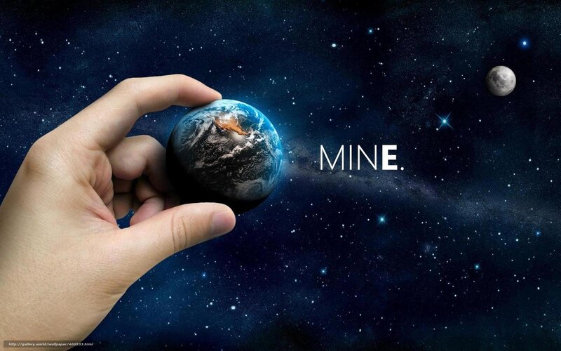 Hand Holding Planet Earth — Blue, Dramatic, Night, Digital Art, Moon, Stars