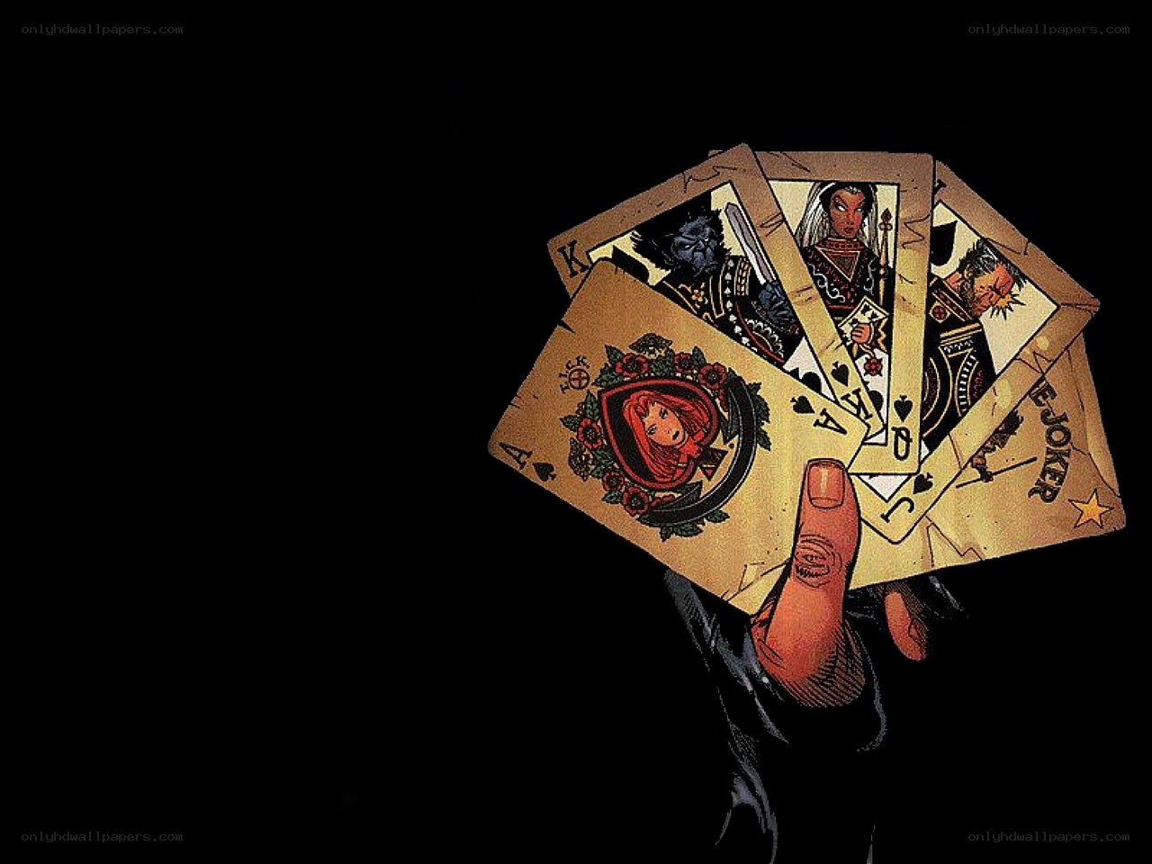 hand holding playing cards