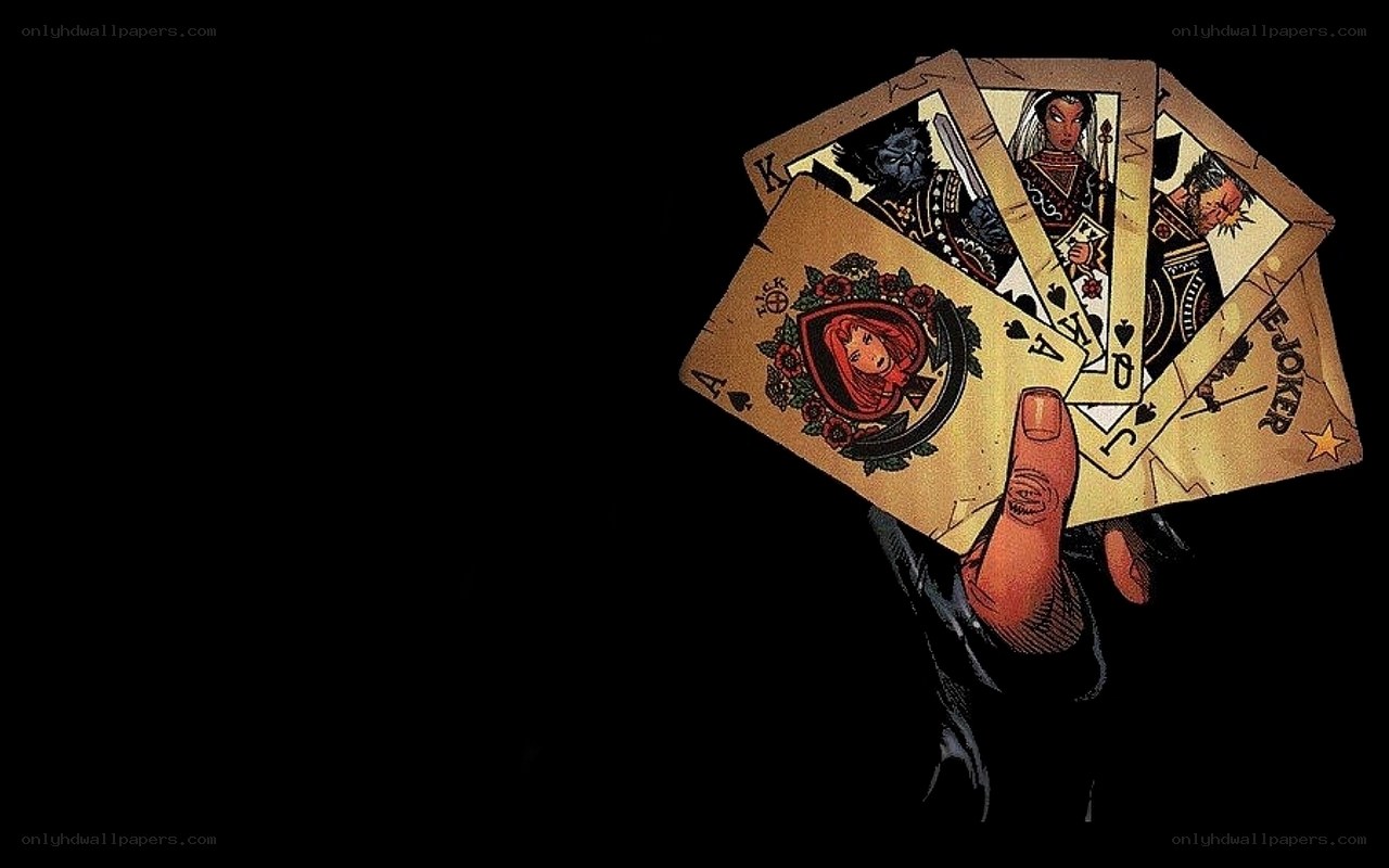 hand holding playing cards