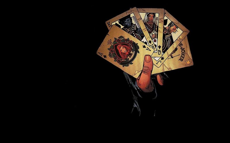 Hand Holding Playing Cards — Black, Dramatic, Comic, Playing Cards