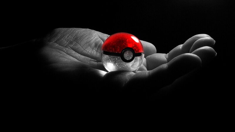 Hand Holding Pokeball — Black