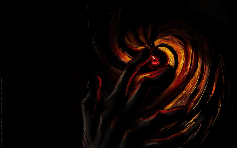 Hand Holding Red Eye — Black