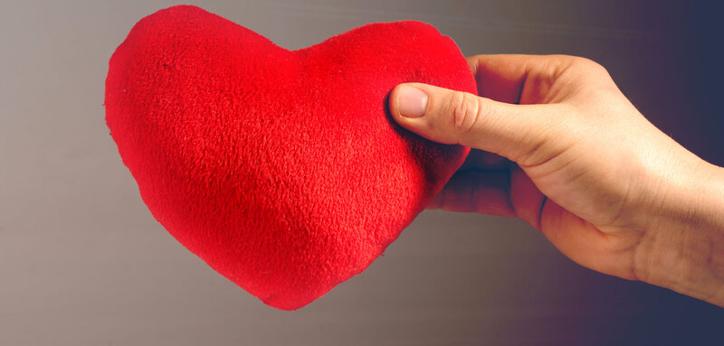 Hand Holding Red Heart — Calm, Photograph