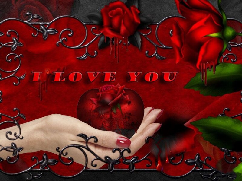 Hand Holding Red Heart — Dramatic, Digital Art