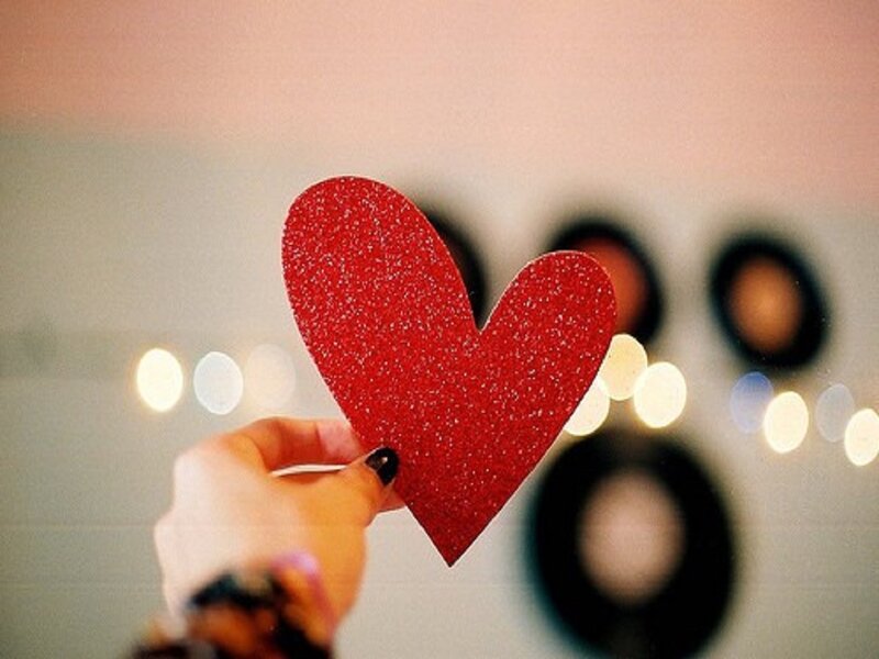 Hand Holding Red Heart — Romantic, Photograph