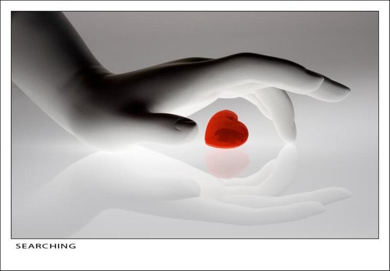 Hand Holding Red Heart — White