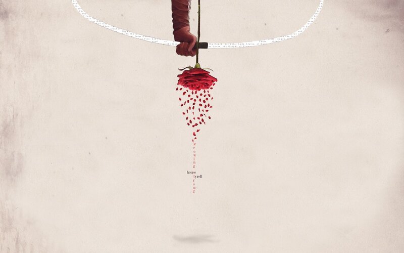 Hand Holding Rose — Red, Dramatic, Illustration