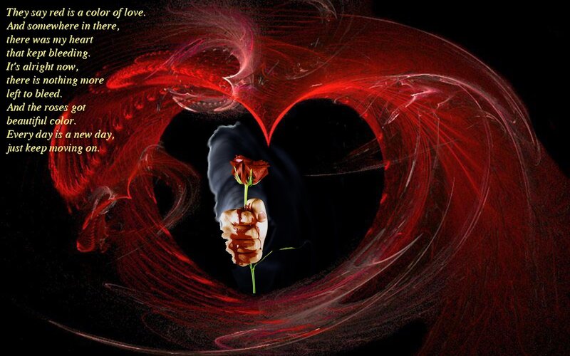 Hand Holding Rose — Red