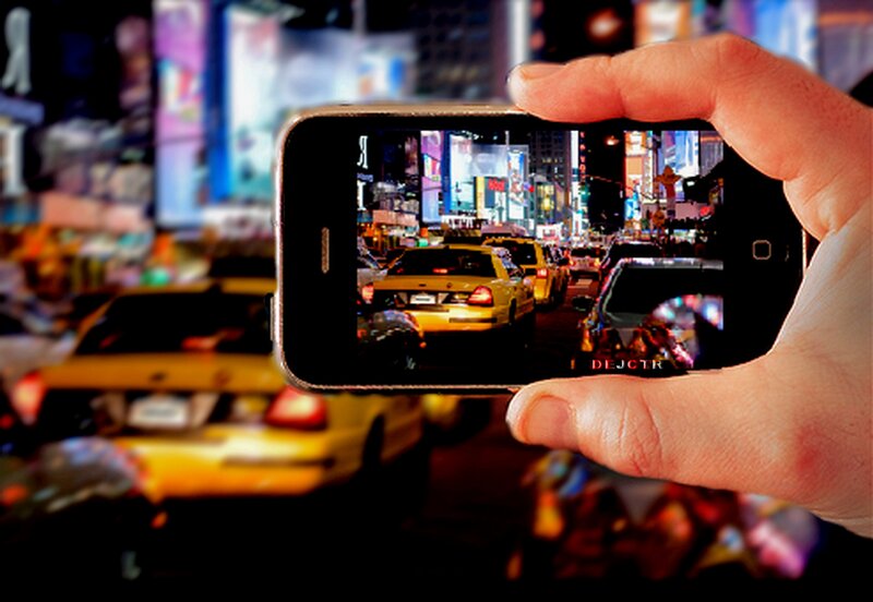 Hand Holding Smartphone — Black