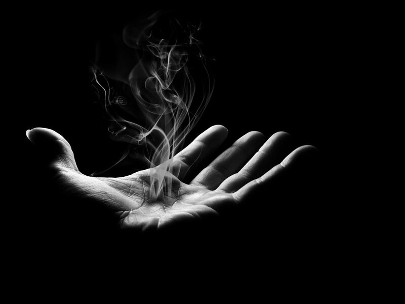 Hand Holding Smoke — Black