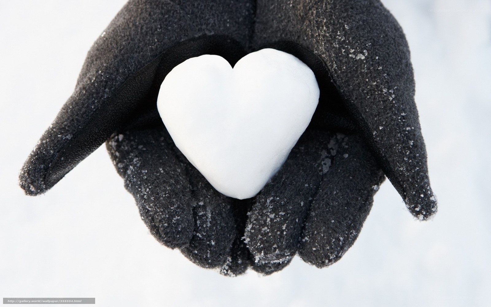 hand holding snow heart