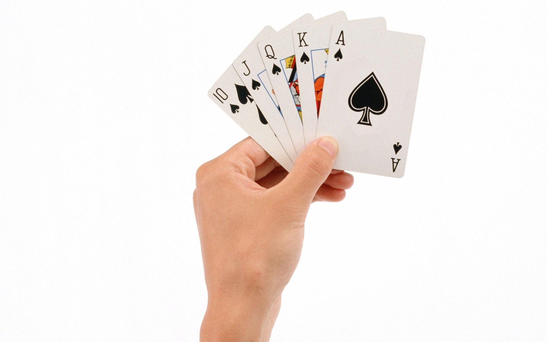 hand holding spades cards