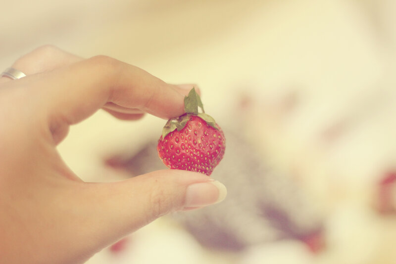 Hand Holding Strawberry — Red, Calm