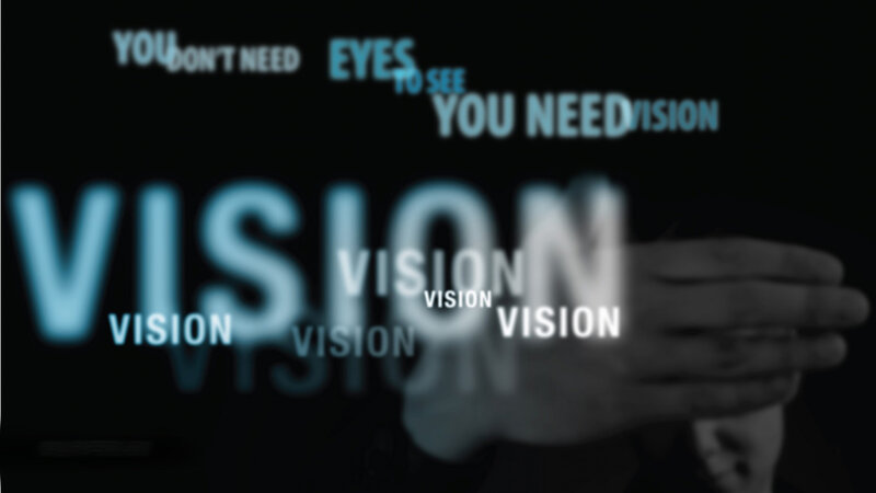Hand Holding Vision Text