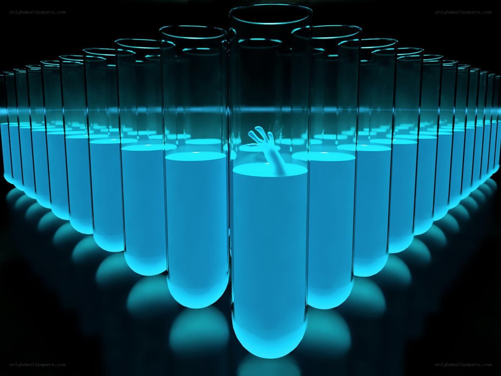 Hand in a test tube