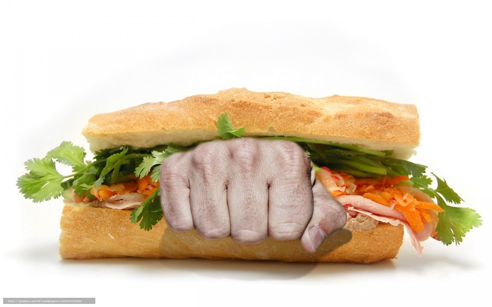 hand in sandwich