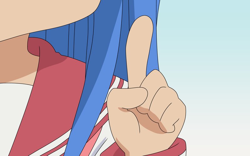 Hand Making a Gesture — Blue